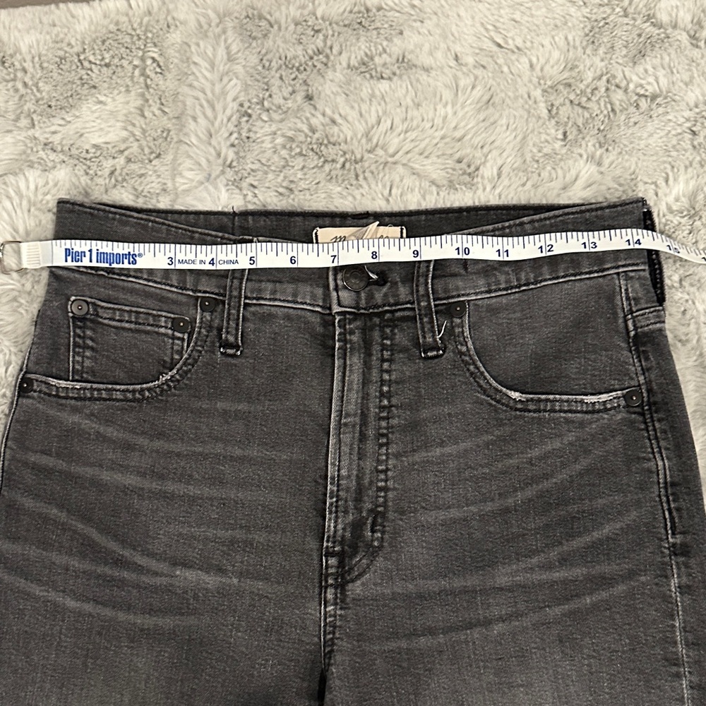 Madewell Perfect Vintage Crop Jeans Black Wash High Rise Straight Leg Size 27 - Picture 8 of 10